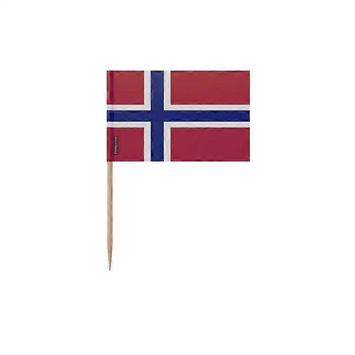 Toothpicks - Svalbard - 6.5 cm - 100 pieces - Adhesive plastic - Bamboo stick - Multicolor