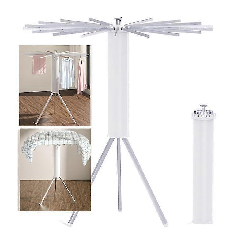 Tripod Clothes Drying Rack Portable Aluminum Garment Rack With 16 Rods Foldable Laundry Drying Rack