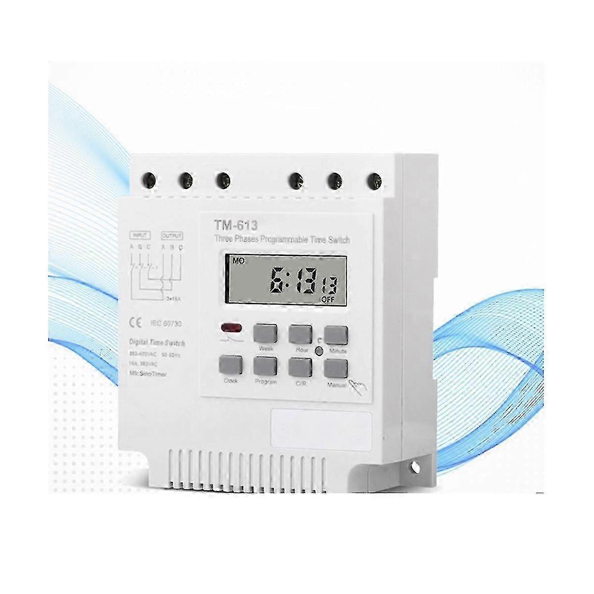 Industrial timer switch for three phases 380V with backlight