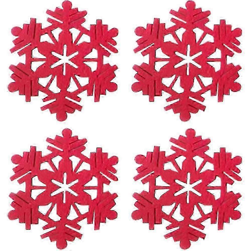 クリスマススノーフレークデザインコースターフェルトカップマットワインティーコーヒーマット(スタイル9)(A、スタイル)