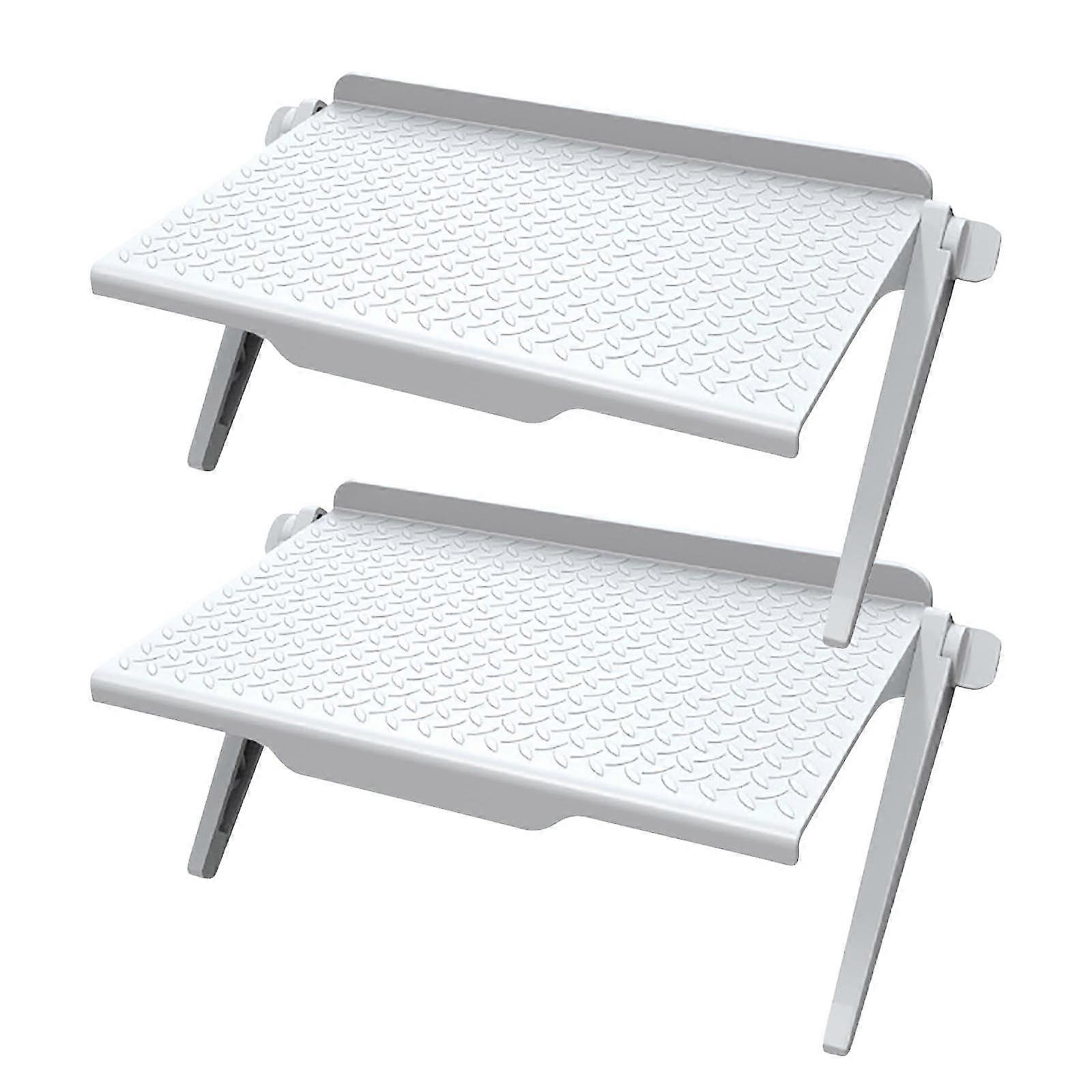 Fnyoxu Punch-free Computer Monitor Rack Plastic TV Set-top Box Screen Bracket Router Storage Rack 2pc