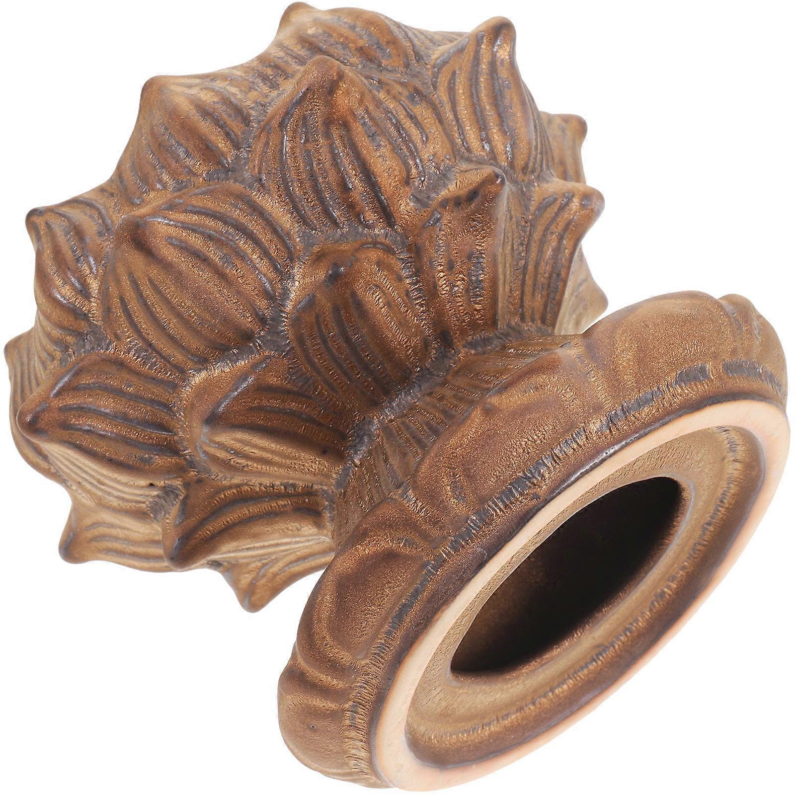 Lotus Flower Candle Holder Embossed Ceramic Candlestick Holder for Decor