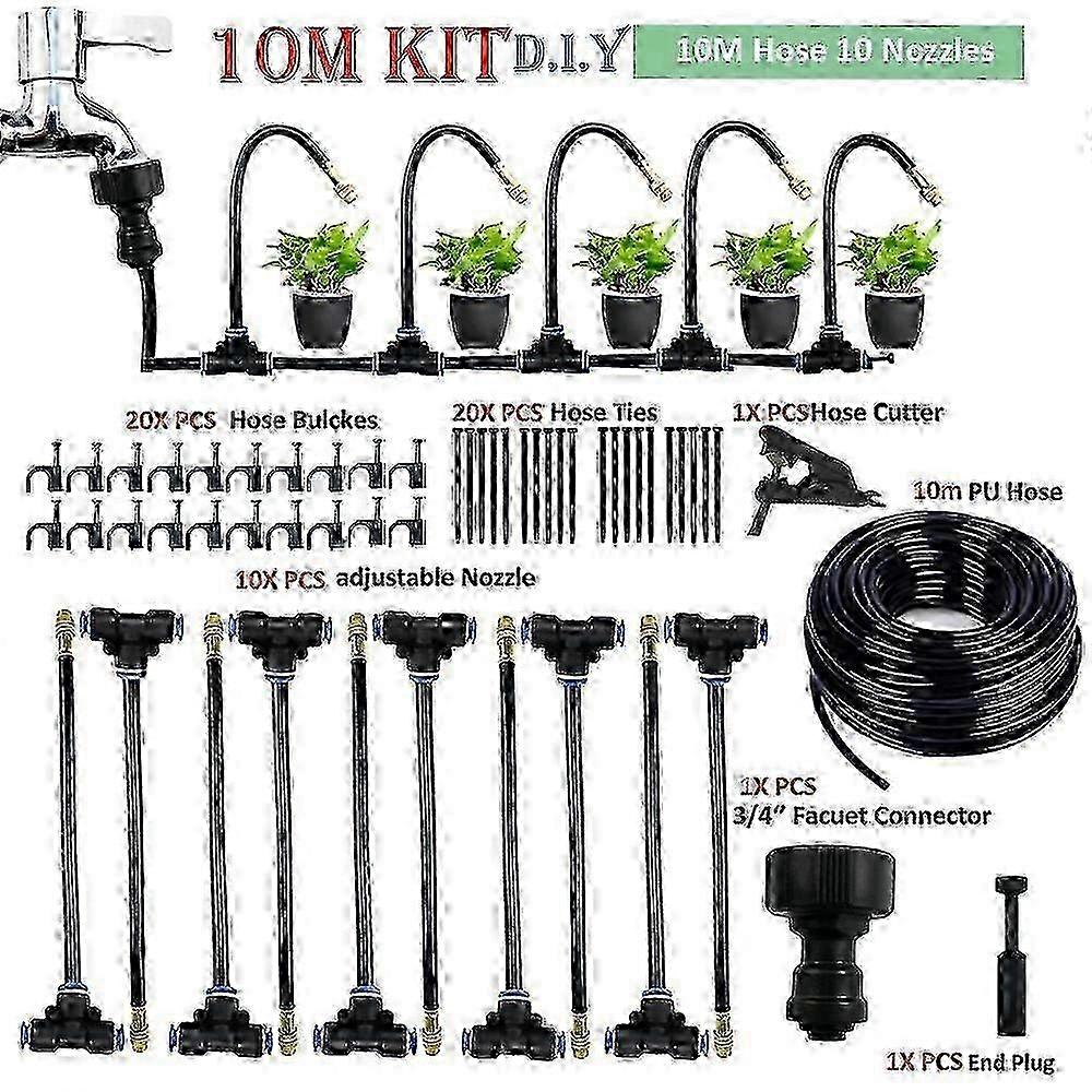 5-20M Universal Atomization Sprinkler Automatic Watering Kits 5M/10M with 20cm Rotating Copper Nozzle Balcony Rainforest Spray SMTX f26 2025