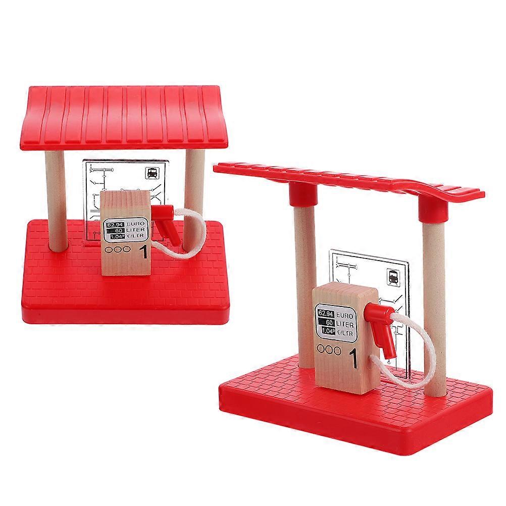 Assorted Color Wooden Train Track Accessories for Pretend Play 2Pcs