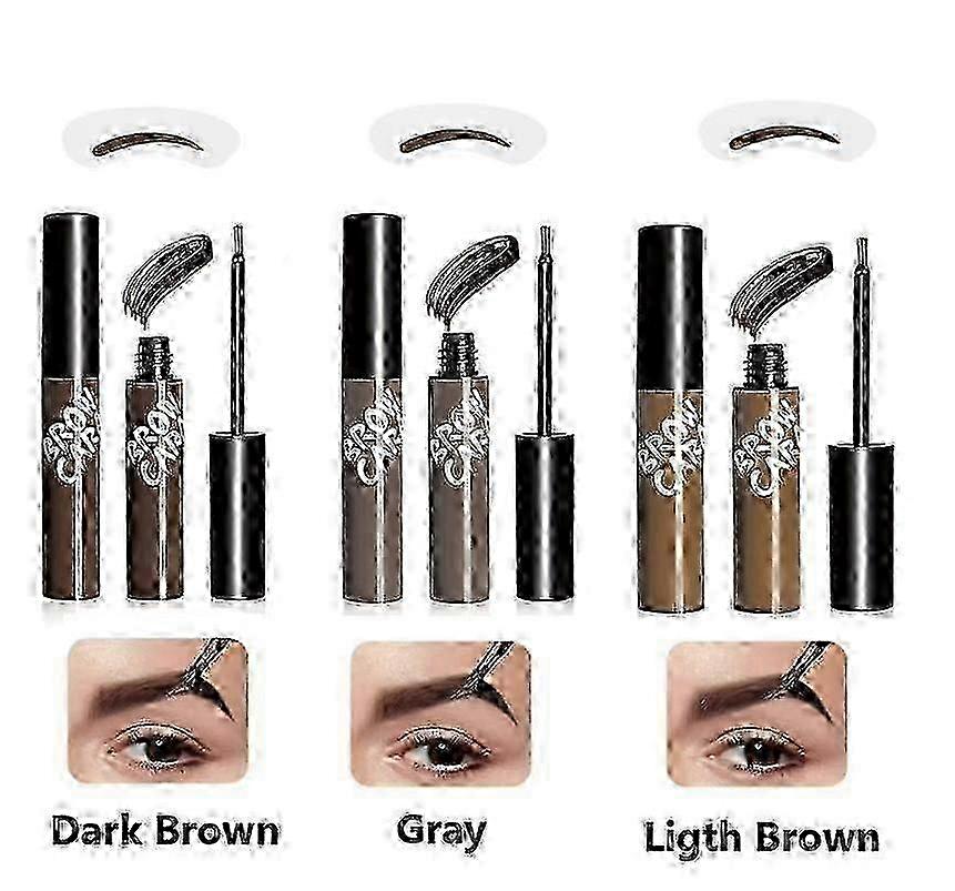 3pcs Brow Tattoo Peel Off Tint - Eyebrow Gel Tint With Eyebrow Stencils Long-lasting Waterproof Makeup, Eye Brow Gels Create Full Voluminous Brows For
