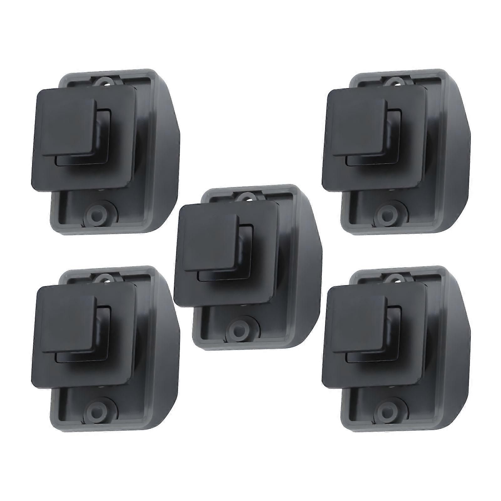 5Pcs Secure Push Button Metal Cabinet Latches Keyless Cupboard Lock For Campers Boat Marine 3 Color Option  Matt black