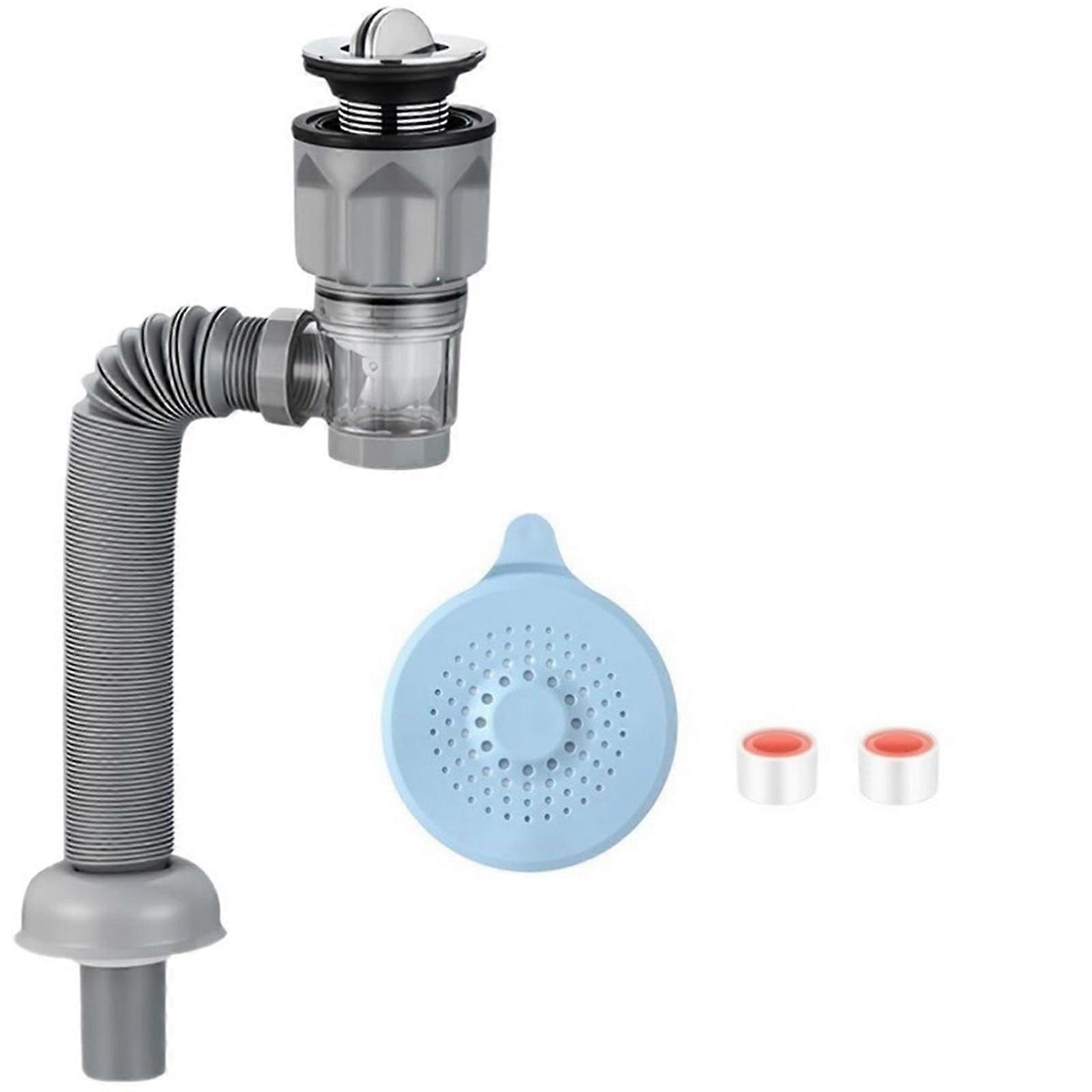 Clearance! PEX Fittings & Drain Pipe Kit with Flexible Expandable P-Trap for 1 1/4" & 1 1/2" Drain, Compatible with Bathroom and Kitchen