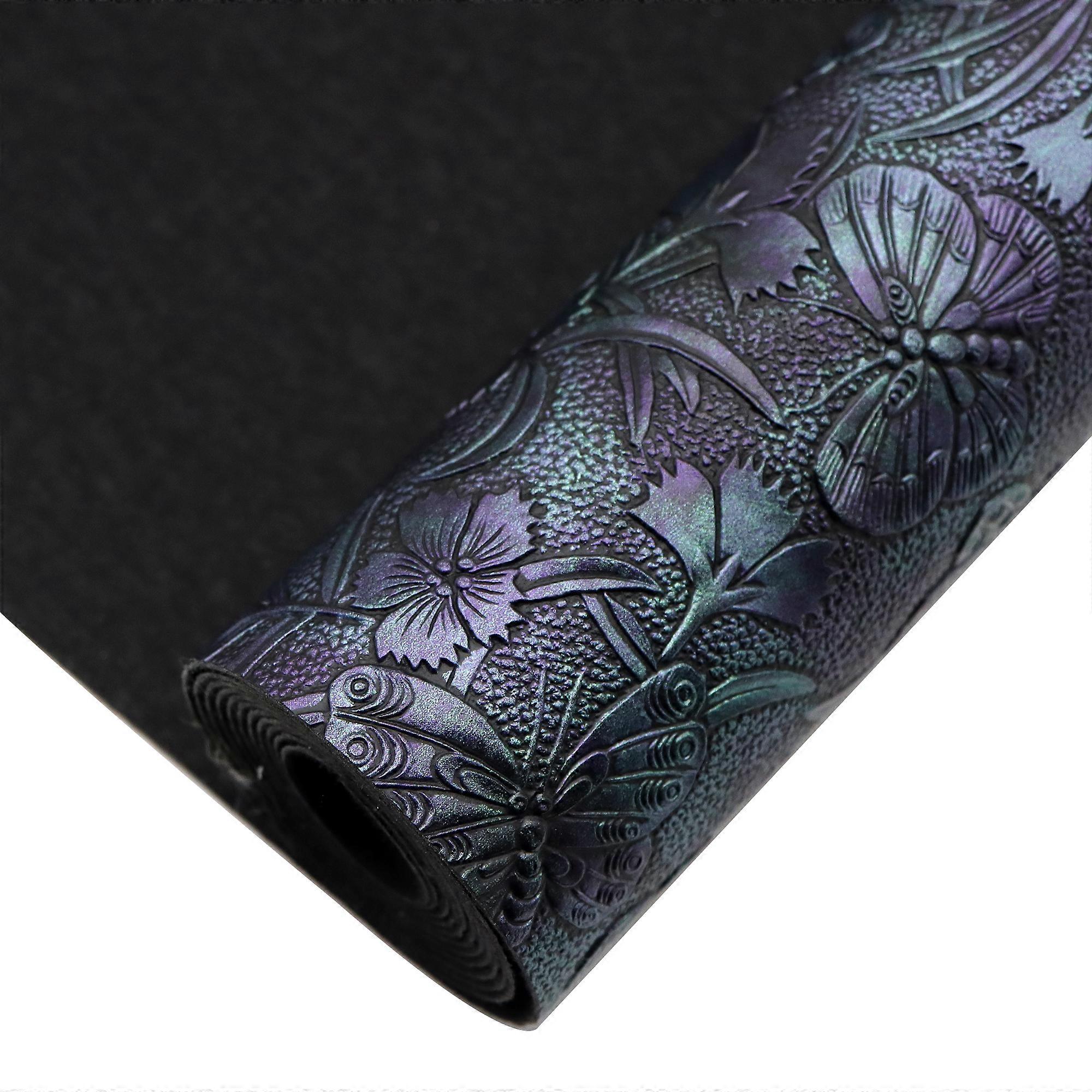 Retro Butterfly Dragonfly Embossed Faux Leather Sheet Synthetic Leather Fabric For Bows Craft DIY Handmade Material