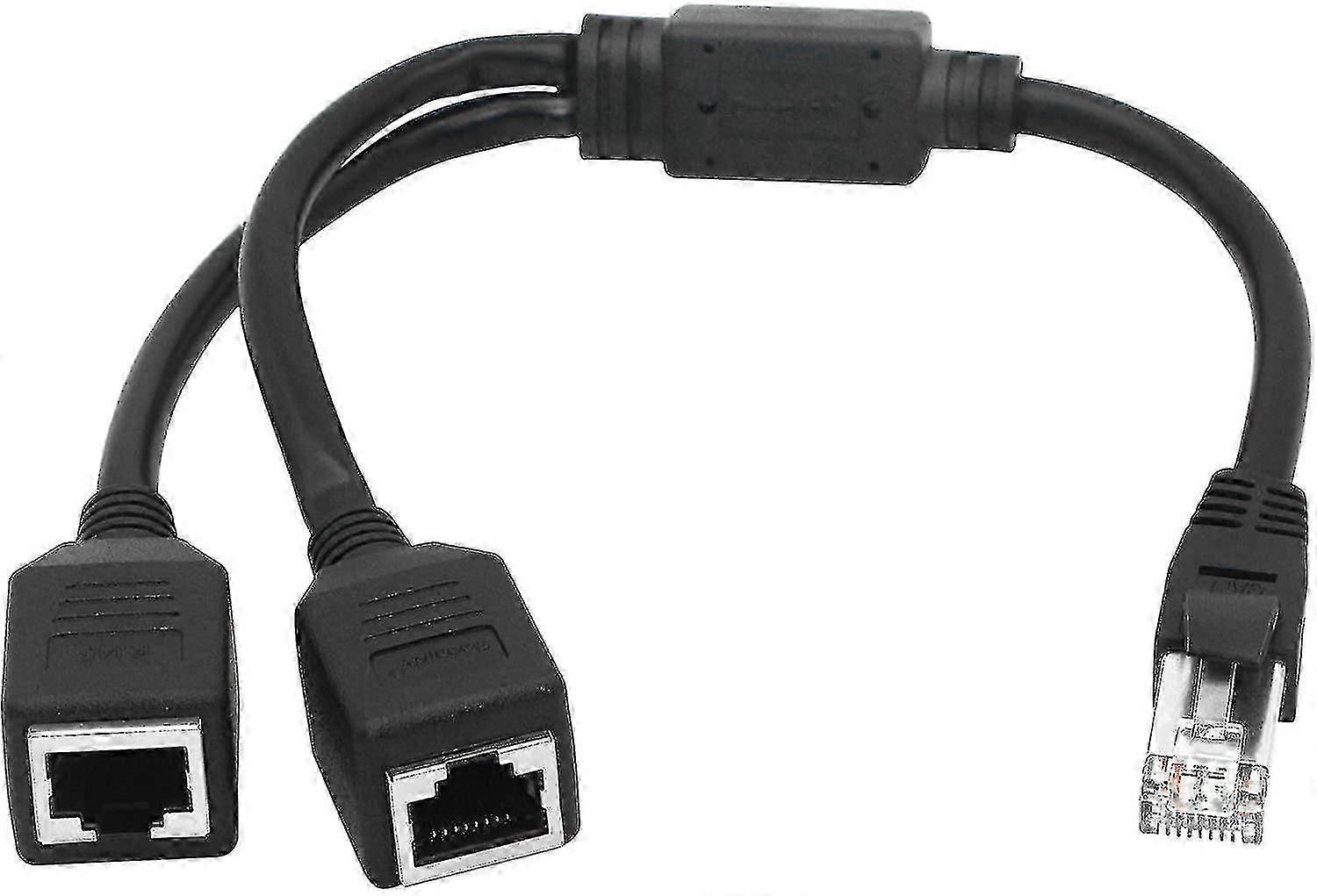 Ethernet Network Splitter, 1 Male to 2 Female Y Adapter Cable, Ethernet Extension Plug