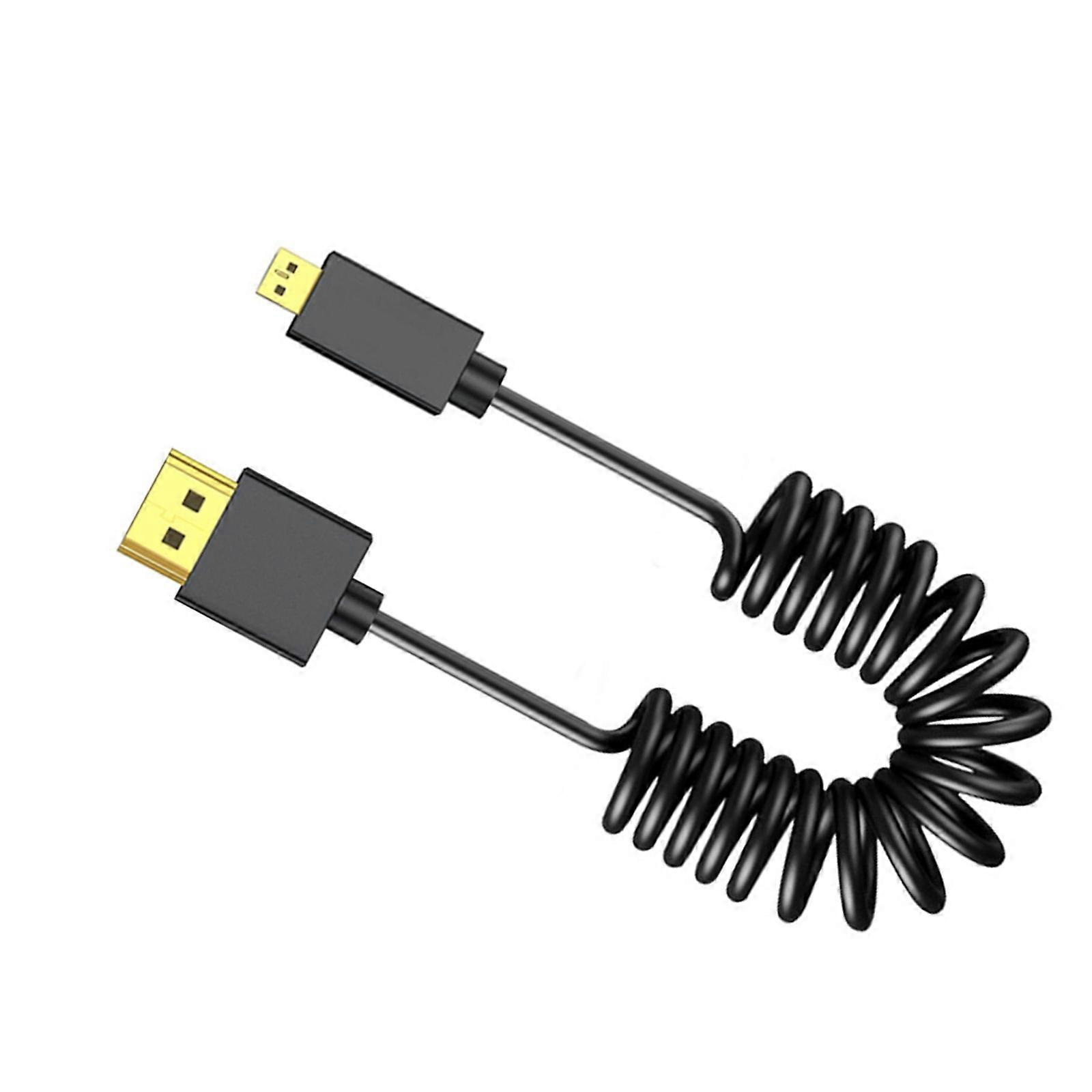 Coiled 2.1 Version Video Cable Extension 7680x4320 Clearly 8K60hz Microed Video Line Fast Transmission Gold Plated Plugs Multicolor