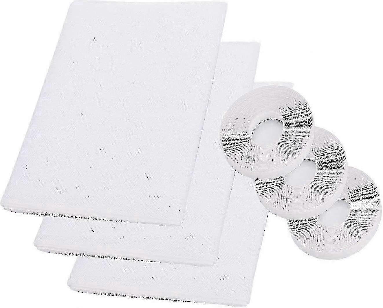 Self Adhesive Invisible Window Screen 1.3m x 1.5m Insect Flying Window Screen 3pcs 25-26