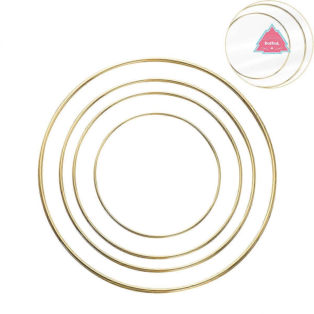 DOITOOL 4pcs Dream Catcher Ring Iron Round Ring Metal Round Ring Home Decoration Plating Ring