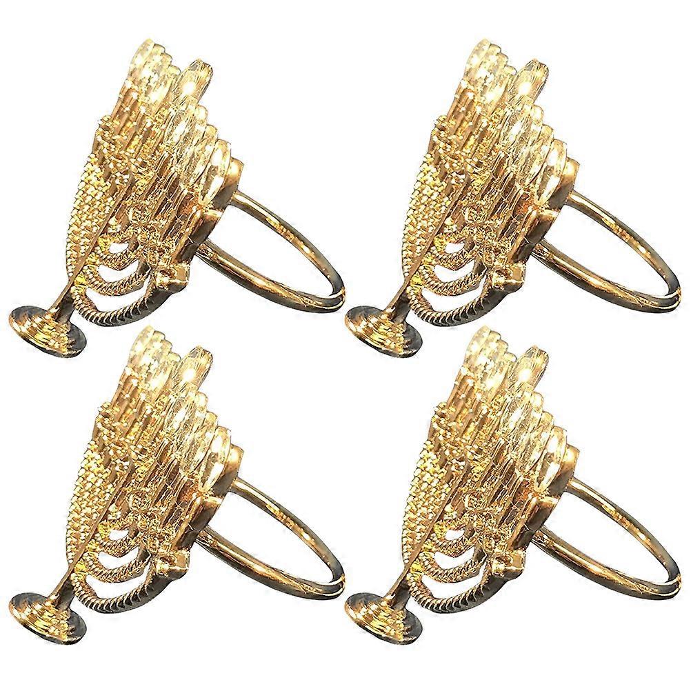 4 قطع سبائك منديل خواتم مقاومة للاهتراء Serviette أبازيم الديكور Serviette الخواتم