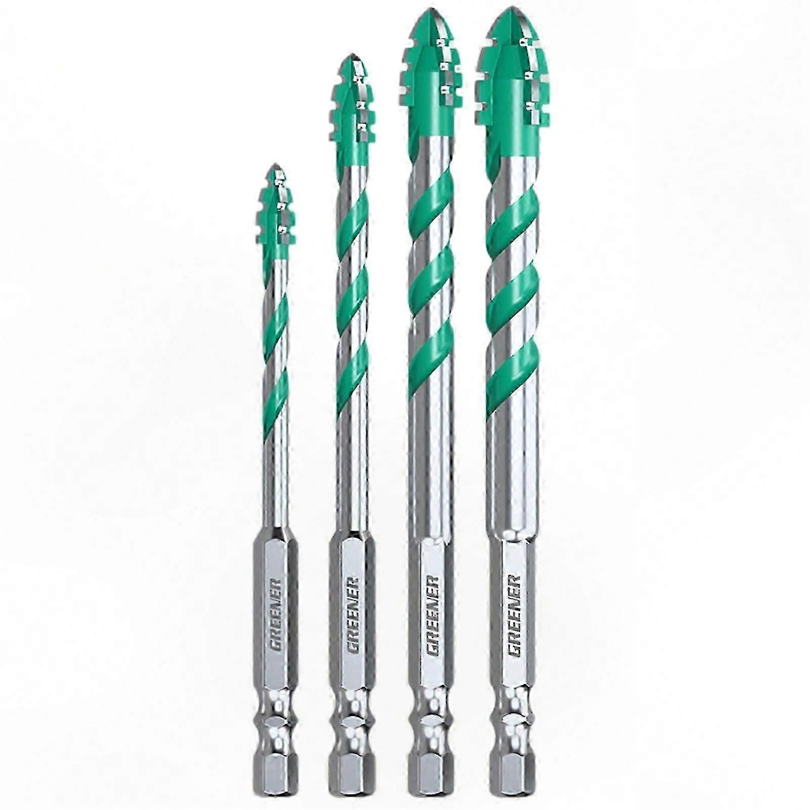 4-Piece Durable Eccentric Twist Drill Bit Set for Glass and Brick Applications