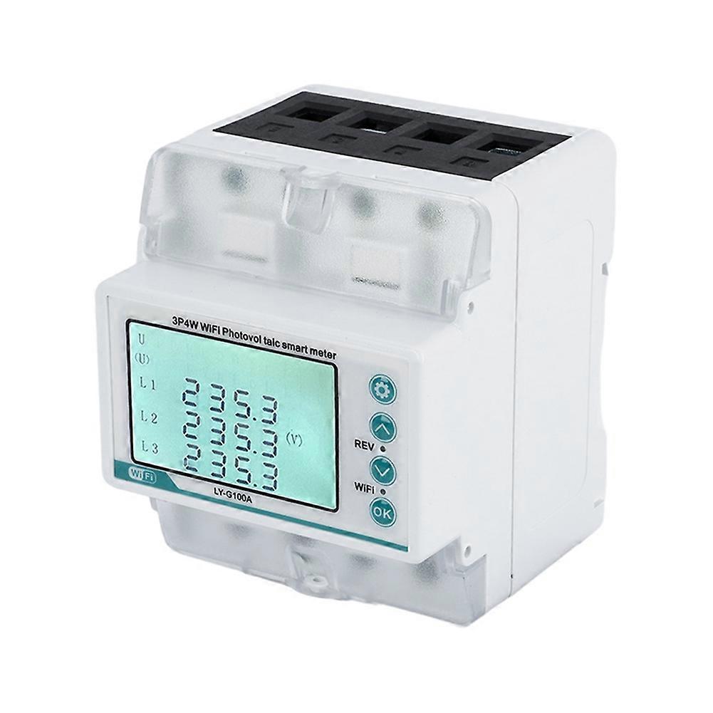 3 Phase 4 Wire 100A Tuya WiFi Smart Bi-Directional Energy Power KWh Meter over Under Voltage Protector over Load Protect