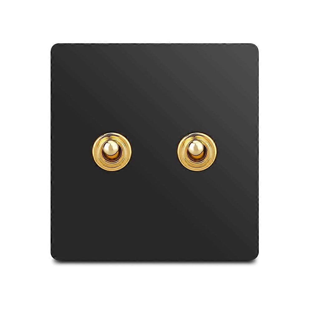 Dark Grey Retro Toggle Switch Brass Lever Light Switch 1 2 3 4 Gang 2 Way