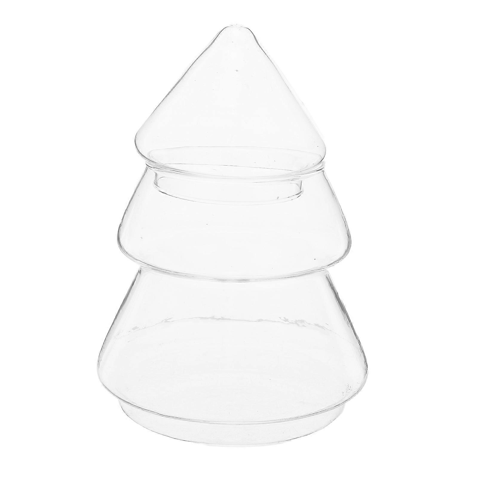 Christmas Tree Candy Jar Glass Container with Lid for Holiday Storage