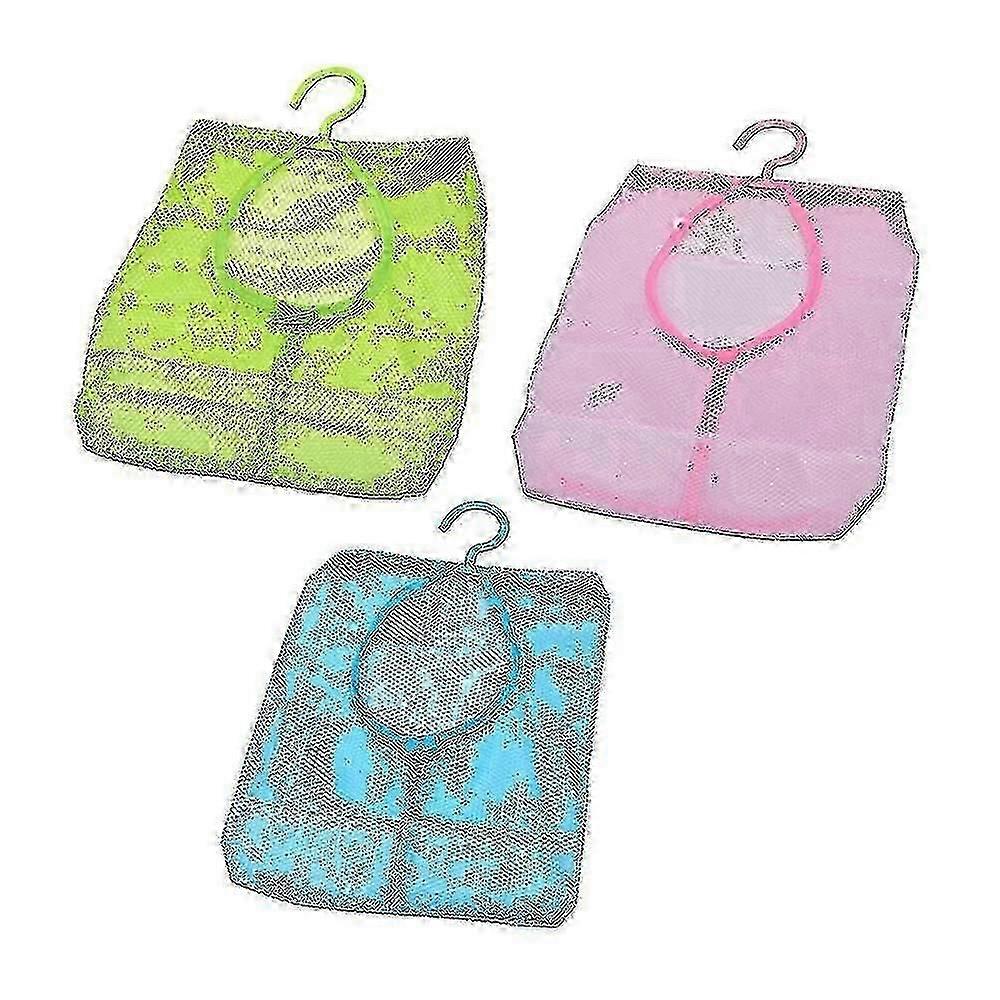 3 Pcs Clothes Peg Bag Storage Basket With Hooks Hanging Net Storage