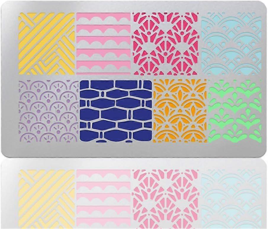 Reusable Texture Synthesis Metal Stencil Retro Stainless Steel Metal Template Cutting Dies Drawing Stencils Tool Template for Wood Carving DIY Scrapbo