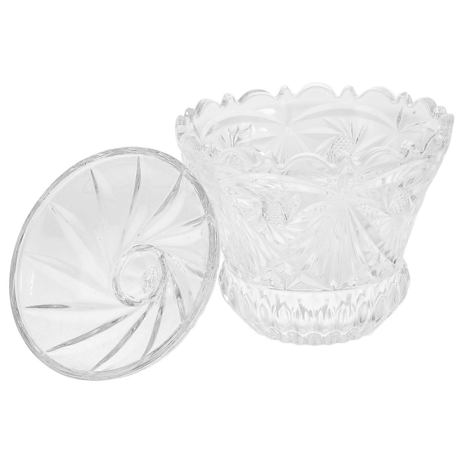 Glass Candy Dish Elegant Candy Dish with Lid for Storage