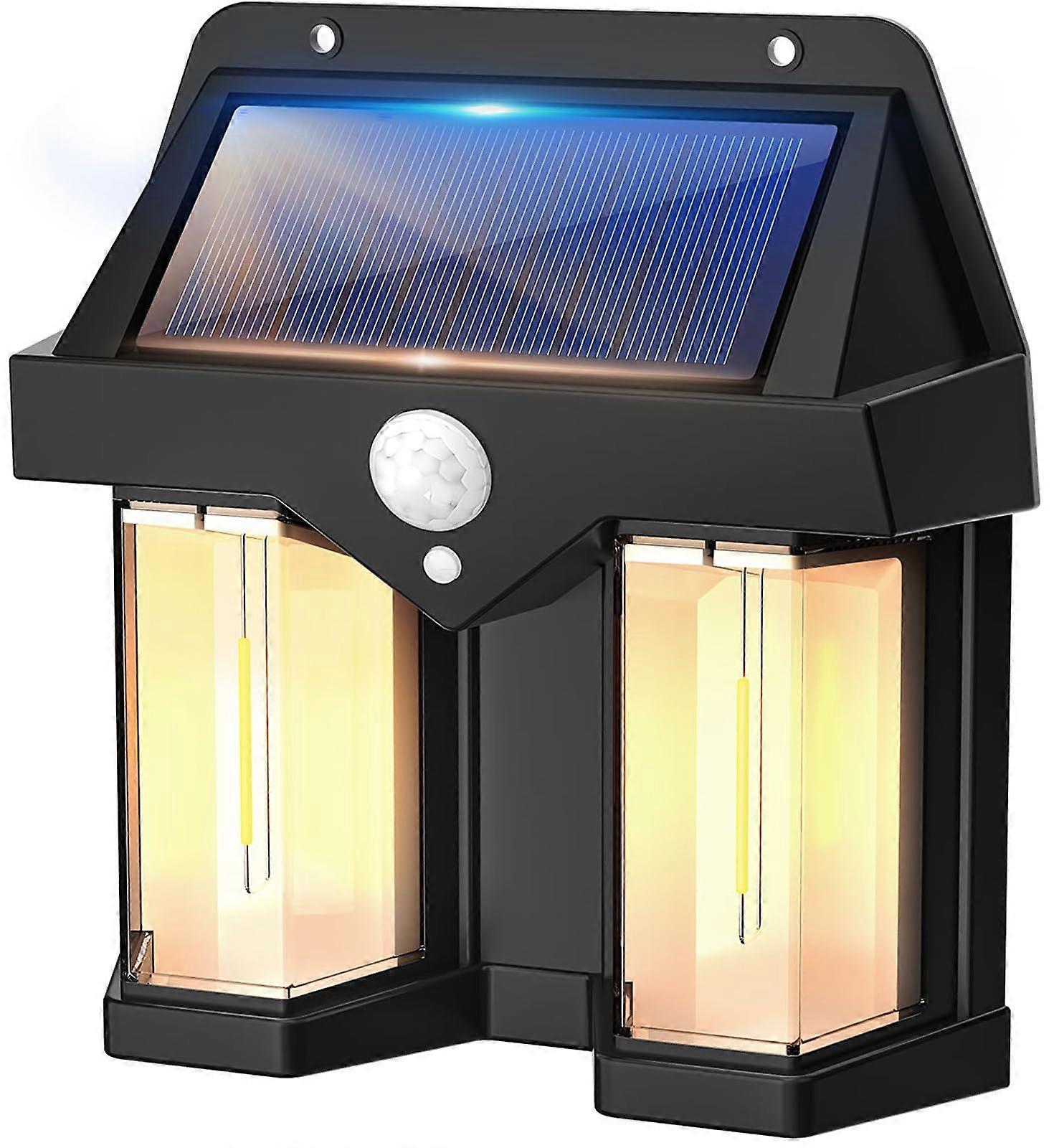 Solar Wall Light with Motion Sensor, IP65 Waterproof Outdoor Security Lamp, 3 Lighting Modes, 1PC