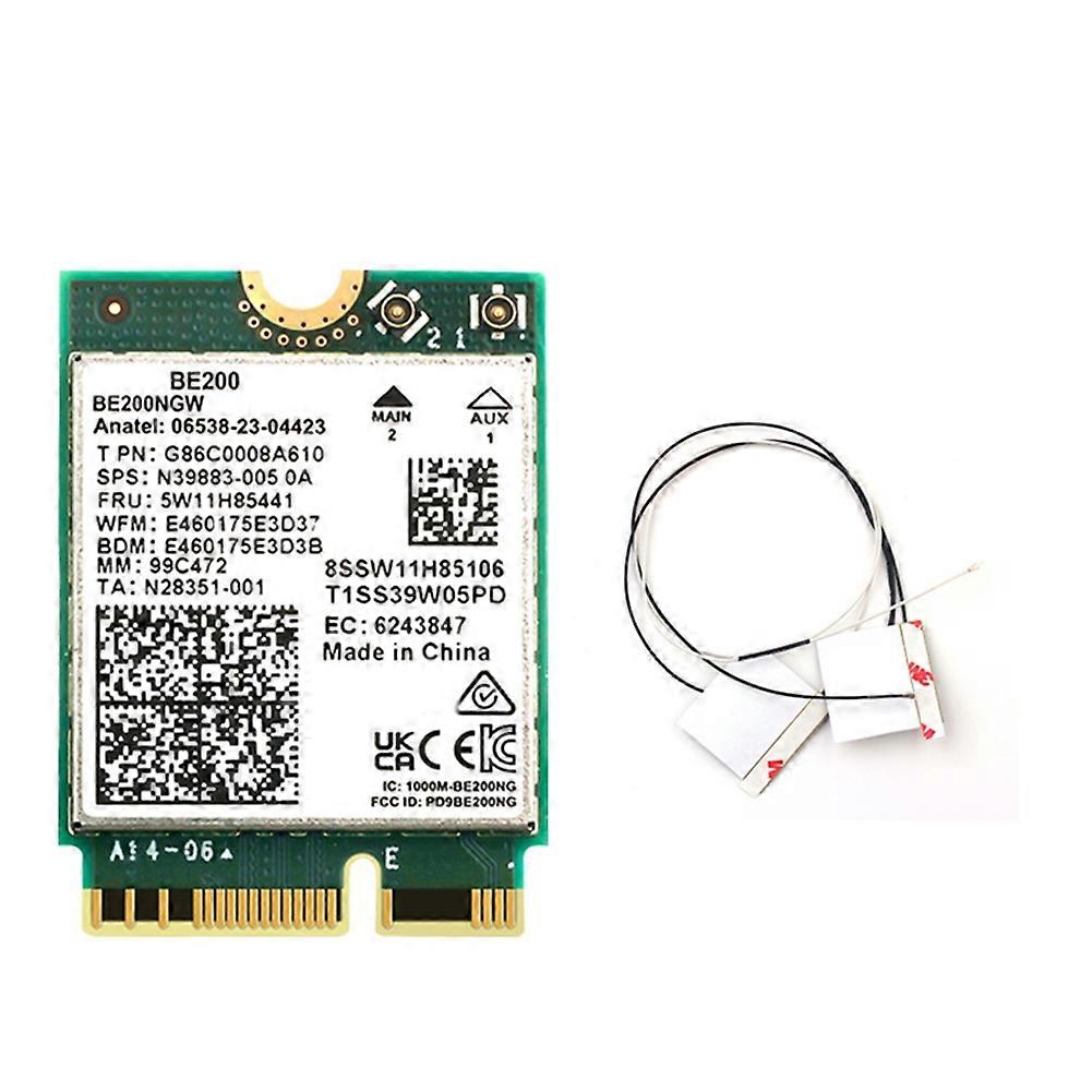 BE200 WiFi 7 Card+Built-in Antenna 2.4G/5G/6Ghz Bluetooth 5.4 WiFi Adapter 8774Mbps Wireless Network Card for Win10/11