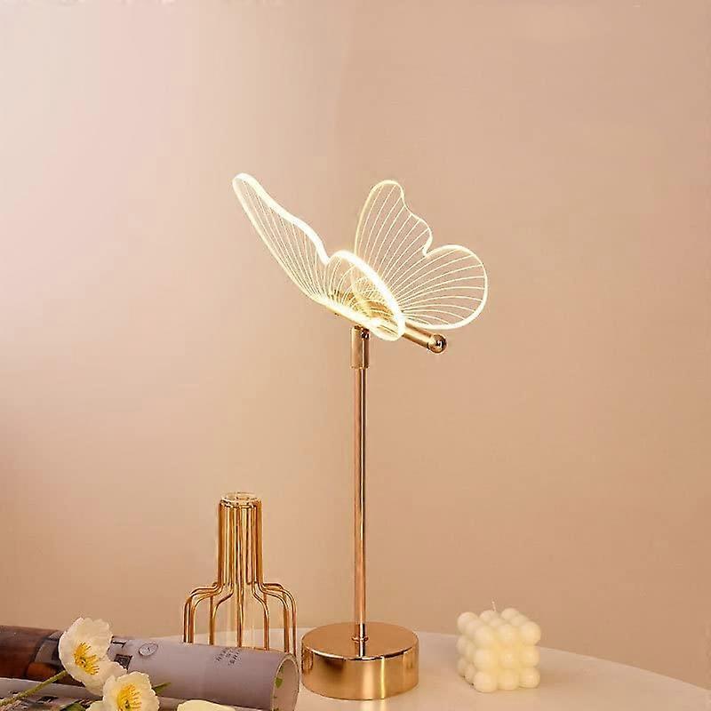 LED Flower Table Lamp with Butterfly Design, 180° Adjustable, 3 Color Modes, Bedroom Ambient Decor