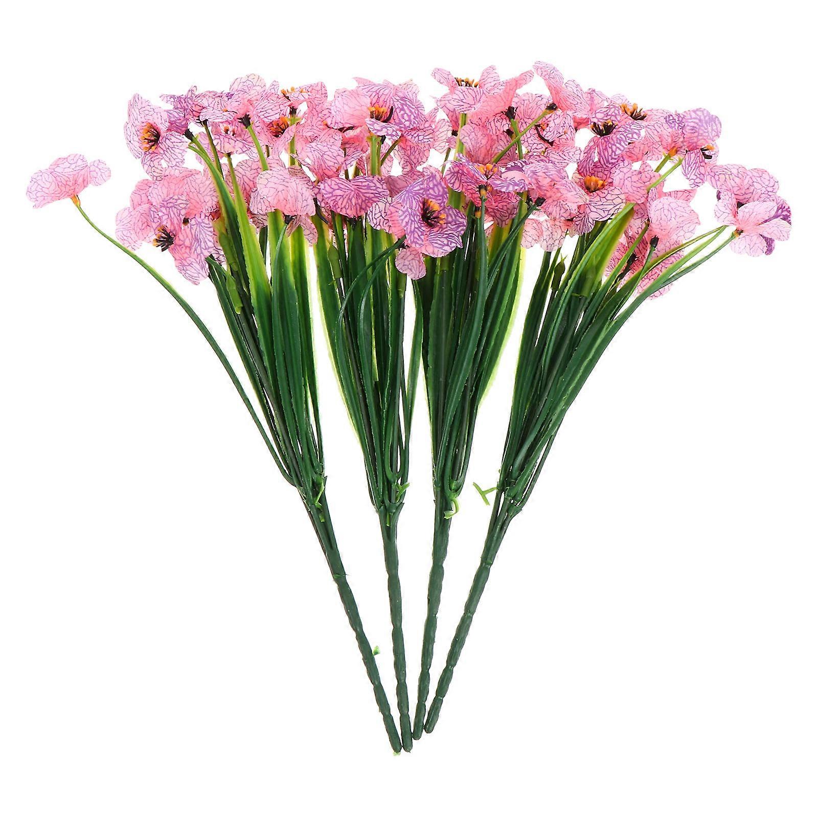 Decorative Props Pink Simulated Violet Flowers for Decoration 1Set