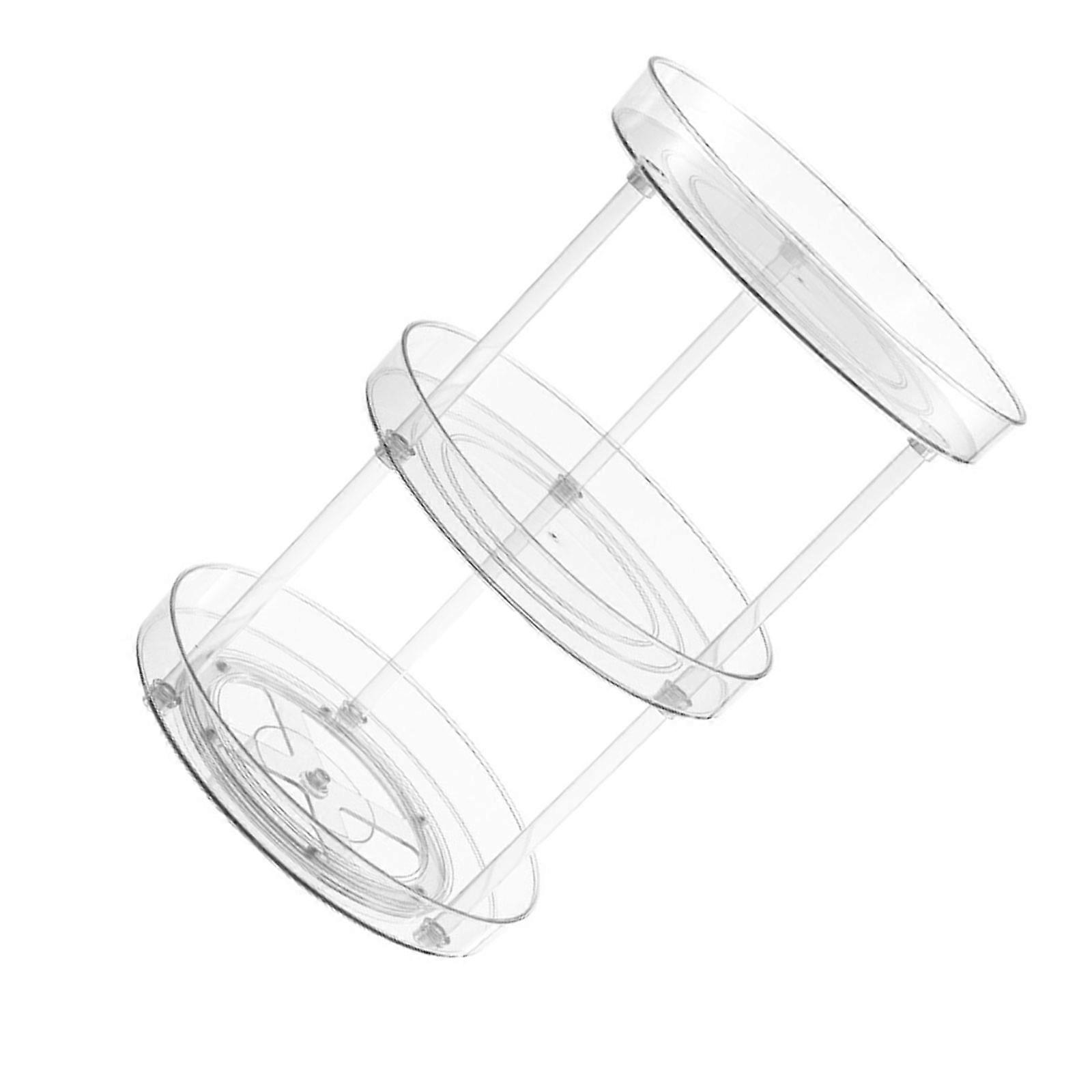 Functional Turntable Storage Organizers Clear Rotating Container for Efficient Spice, Bottle Storage in Kitchen  M