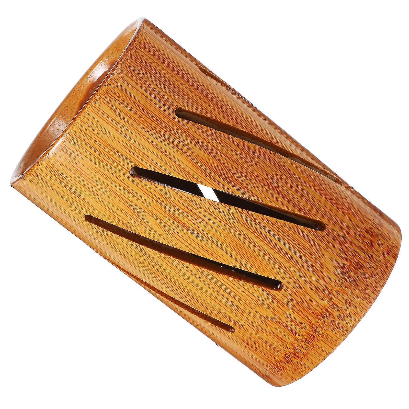 Light Brown Bamboo Chopstick Holder for Storage Use with Utensil Basket