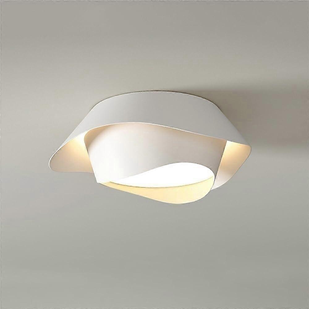 Modern LED Ceiling Light with TriColor Dimming, Wave Design Flush Mount Fixture for Bedroom 40cm