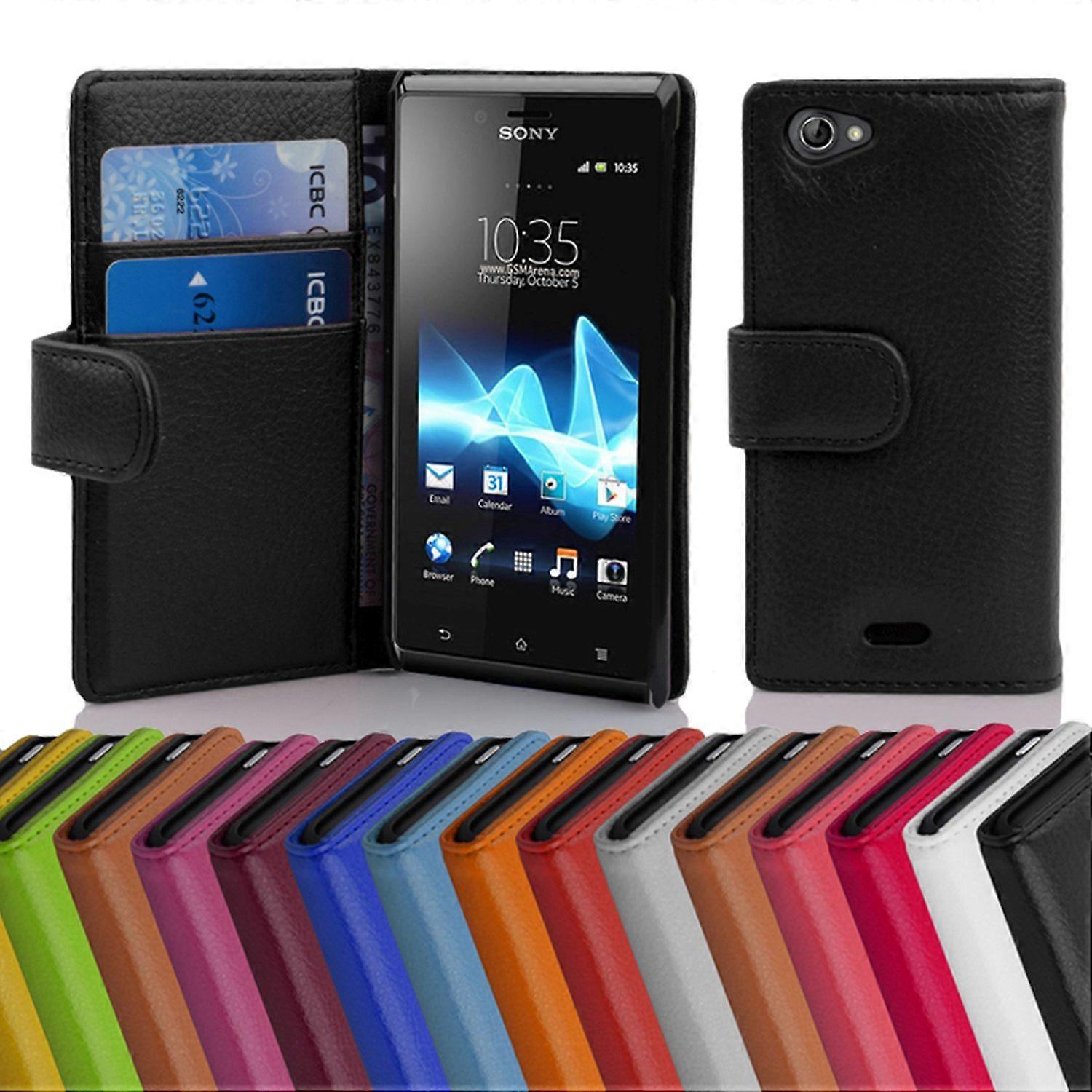 Case for Sony Xperia J Foldable phone case - Cover - with stand function and card compartment