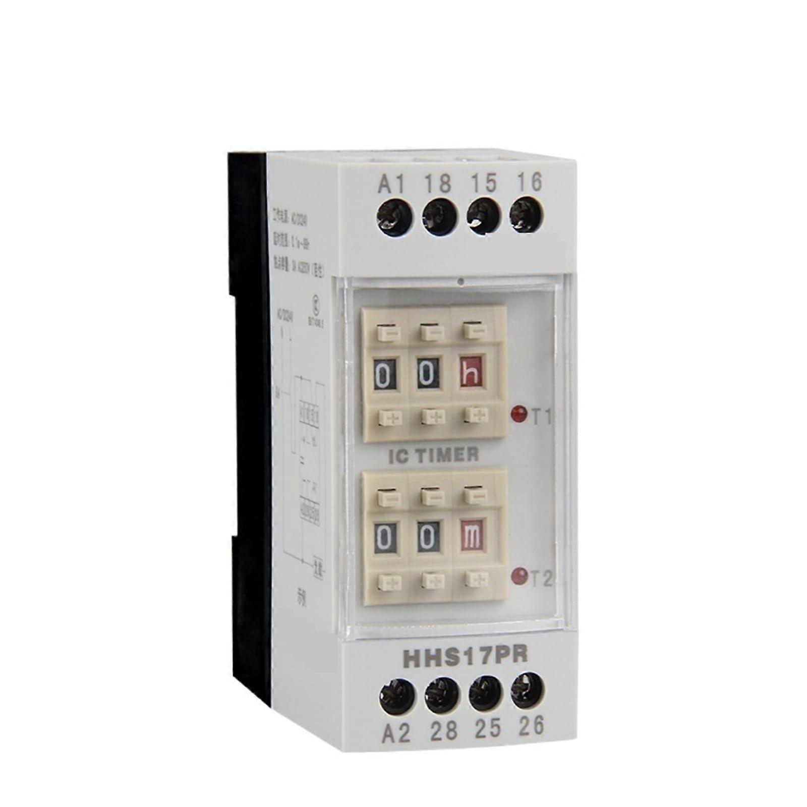 AC/DC 24V Digital Time Relay HHS17PR Two Group Delay Conversion Programmable Timer Switch
