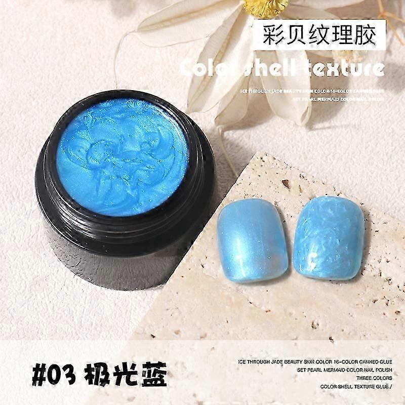 2025 new pearl shell texture nail polish adhesive, popular aurora thread shell adhesive