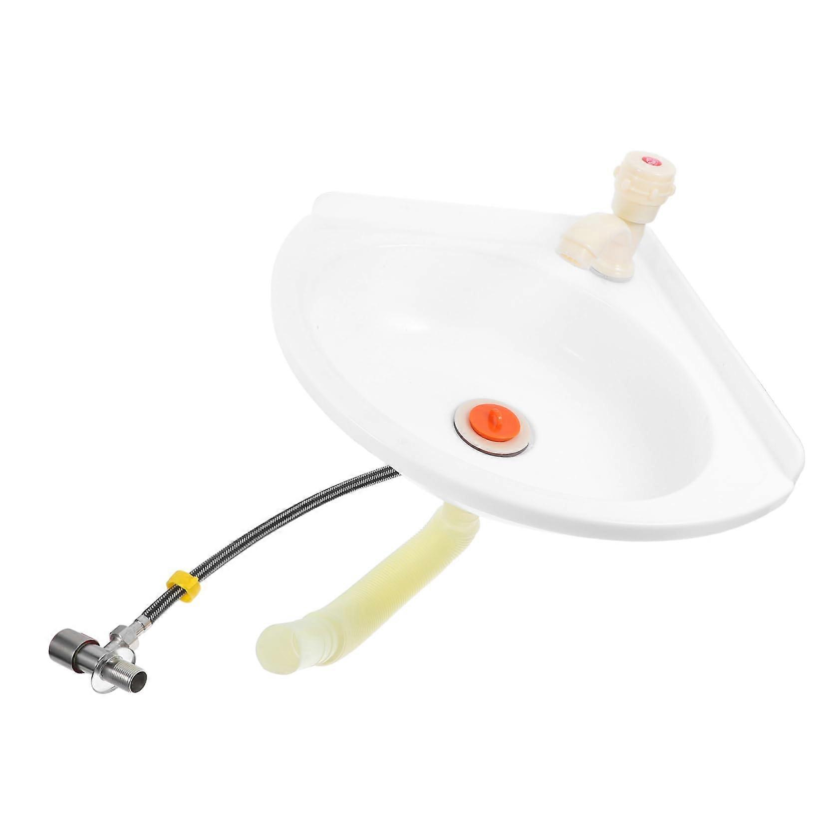 Wall Mounted Sink Space Saving Corner Design for Bathroom Office Hotel with Easy Clean Surface