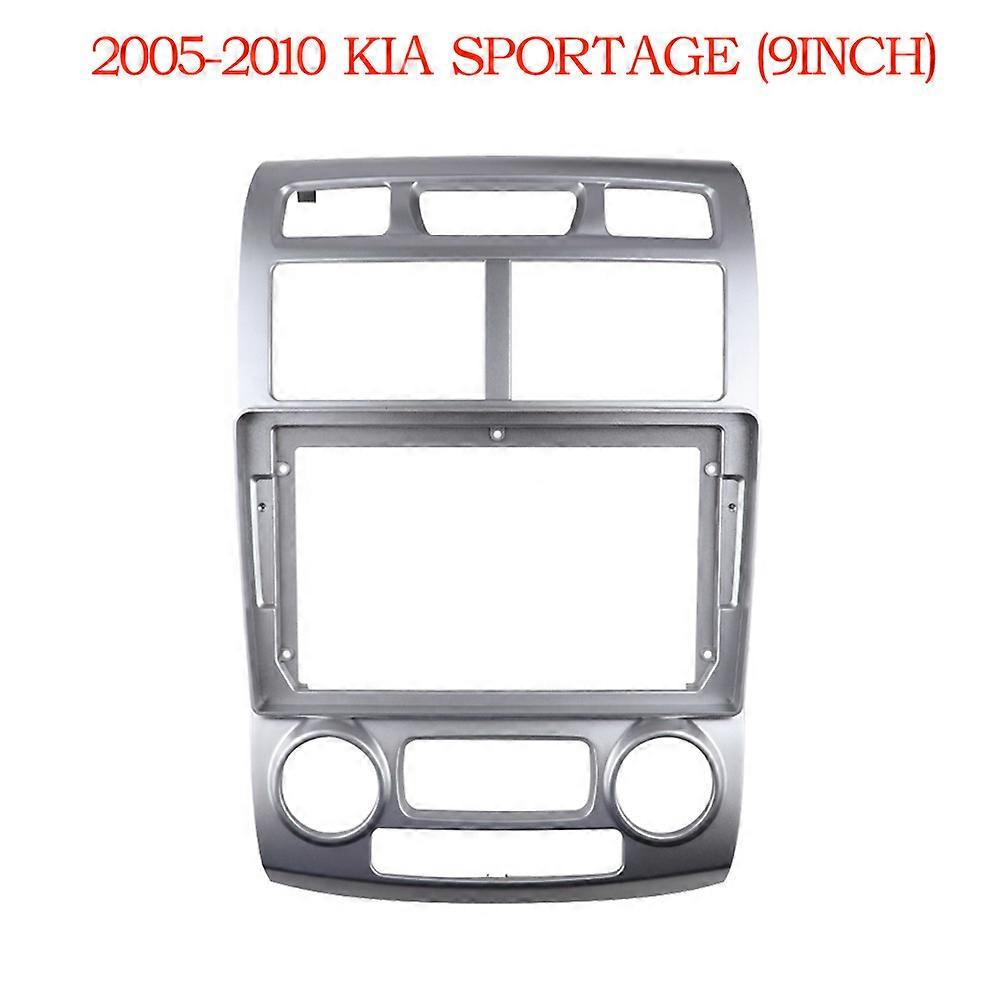 For 2005-2010 Kia Sportage Audio Dash Kits Frame Facia Panel Player DVD screen Frame 9 inch��silver��