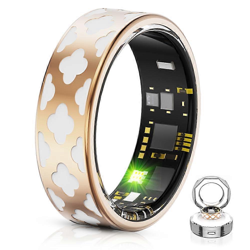 Smart Ring Health Tracker with Heart Rate, Sleep, SpO2, Step Counter, Waterproof Ceramic for iOS Android