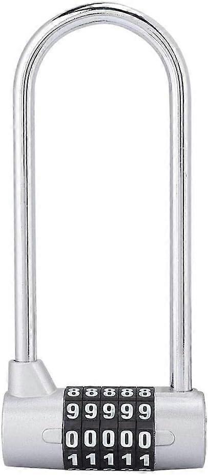 U Shaped Security Code Combination Zinc Alloy Padlock U Shaped Combination Padlock(silver)