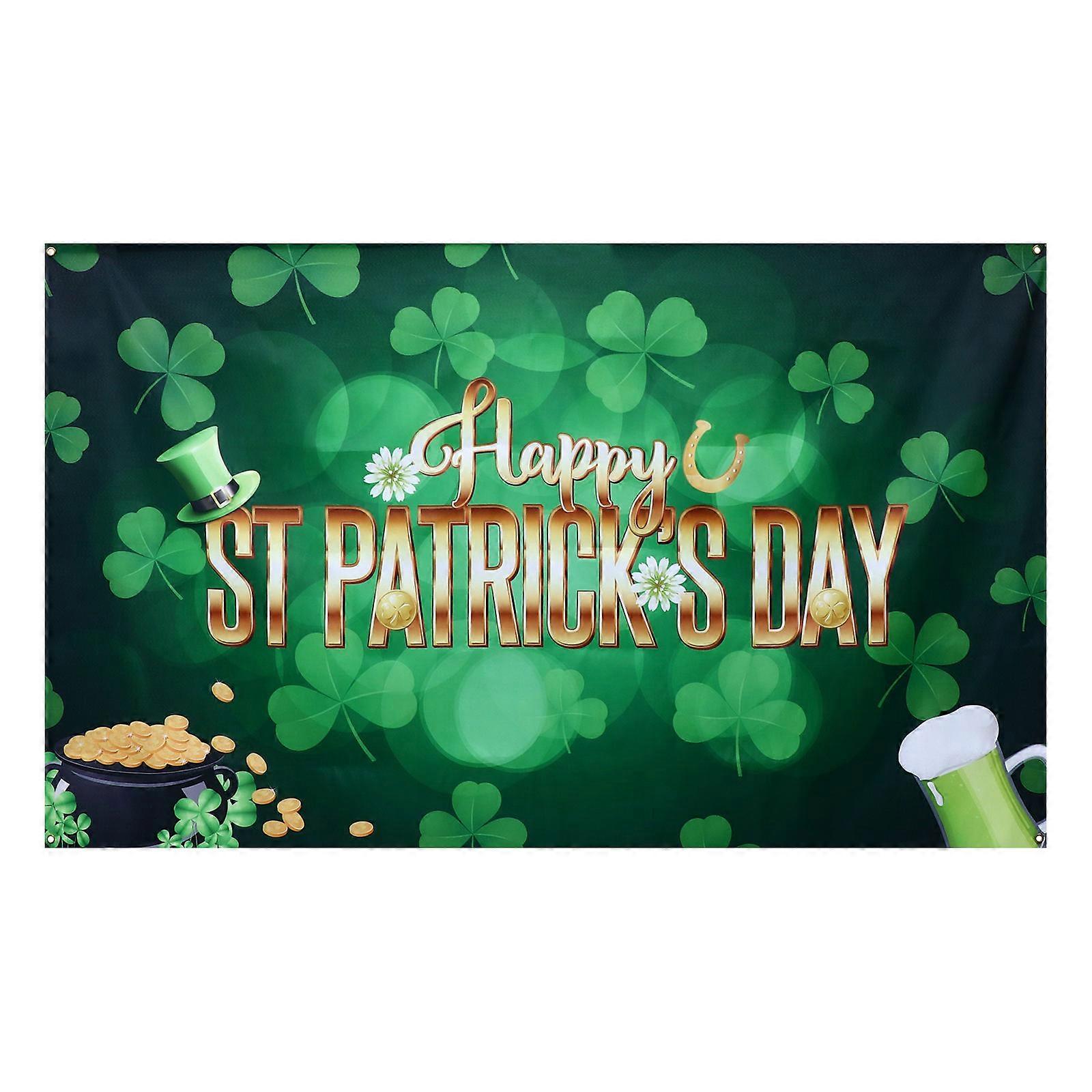 Patrick's Day Party Backdrop Photography Background 2Pcs