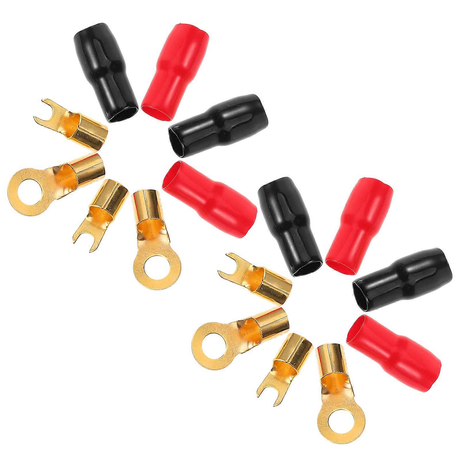 Speaker Wire Connectors with Insulation Sleeves for Audio Projects Assorted Color 4GA