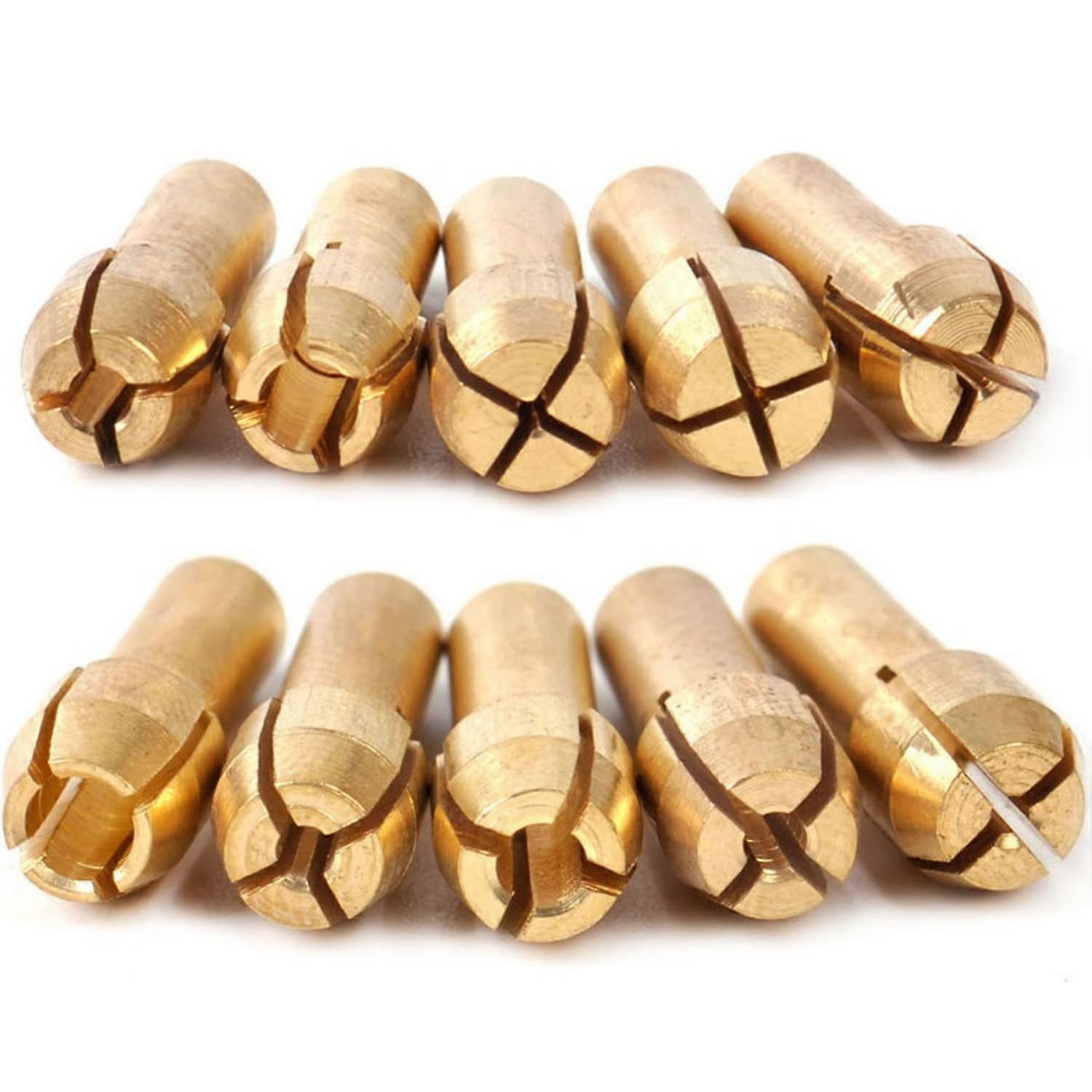 10 Pcs Collet Set for Dremel Brass 0.5mm3.2mm for Rotary Tools Precise Bit Holding Durable