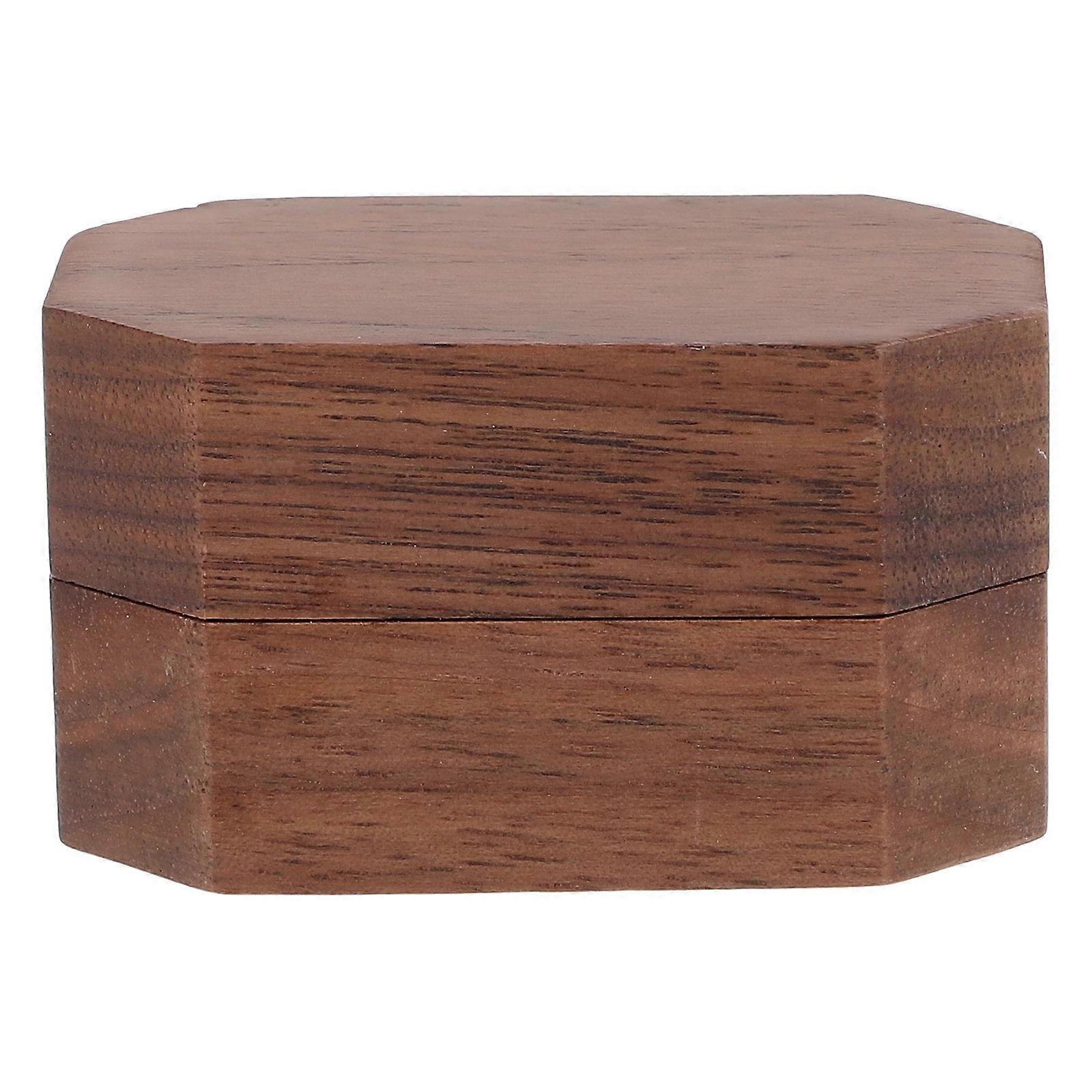 Black Walnut Wooden Ring Box for Bridal Shower Gift Ring Case