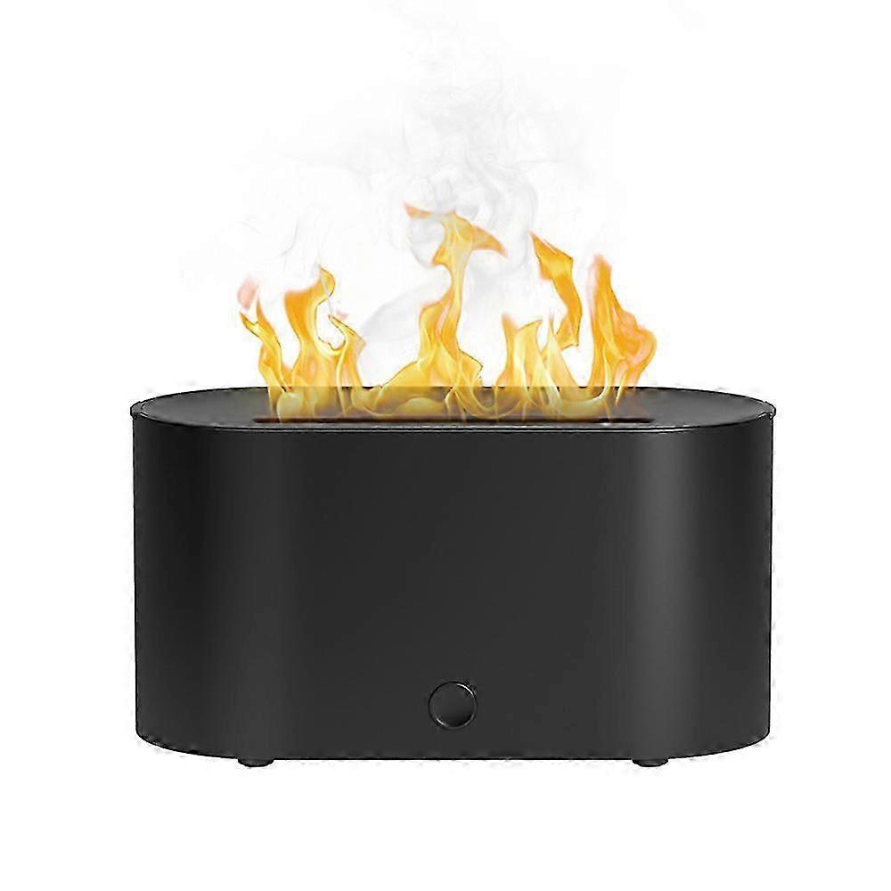 2026 Black Aromatherapy Diffuser with Flame Simulation