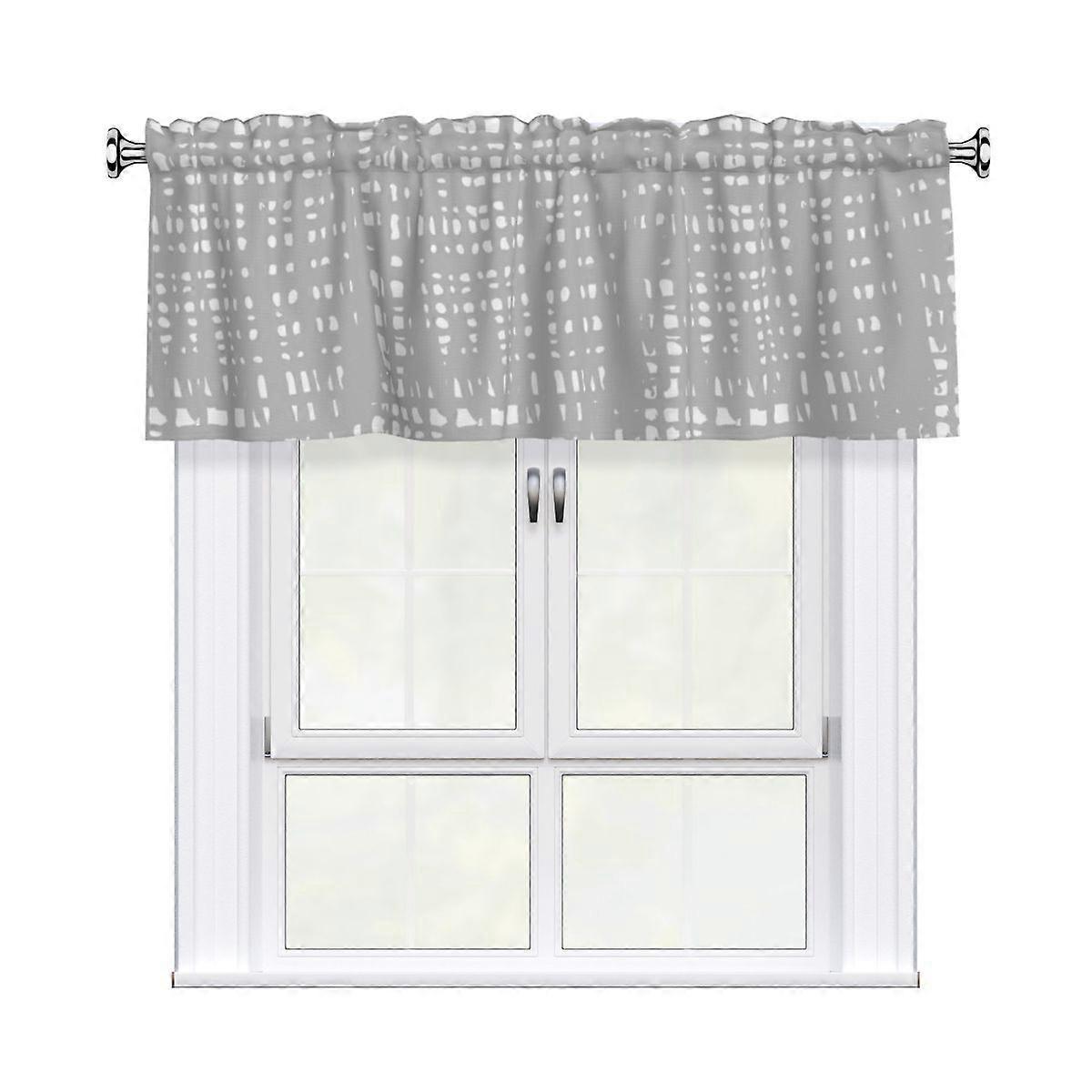Rod Pocket Short Curtains for Laundry Kitchen