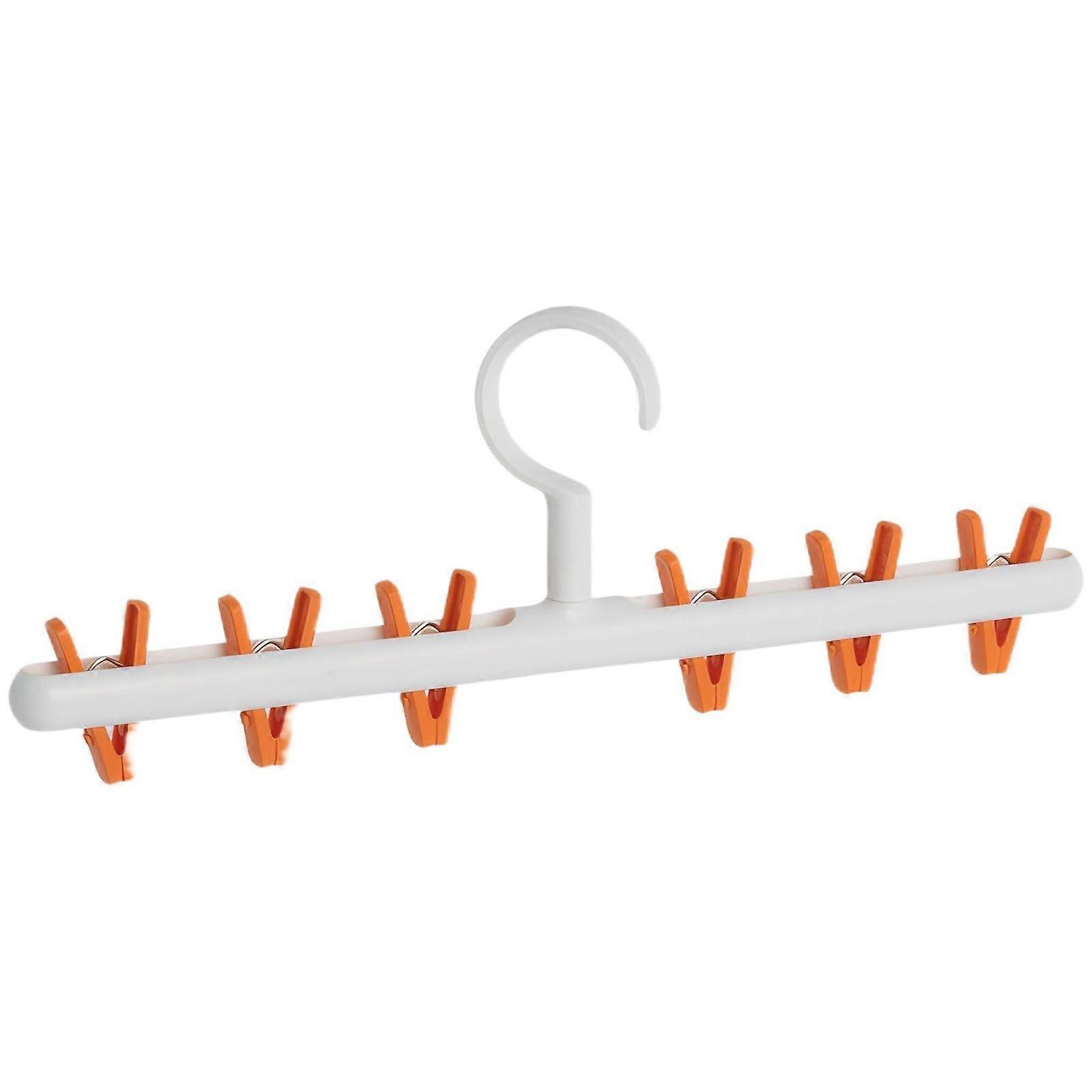 Foldable Clothes Drying Rack with Secure Clips for Socks and Underwear, SpaceSaving Orange