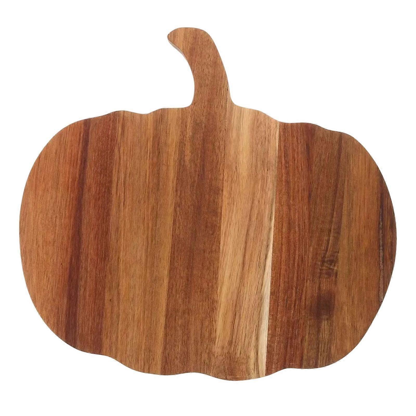 Pumpkin Shaped Wooden Cutting Board Pizza Serving Platter Rustic Bread and Fruit Tray for Kitchen
