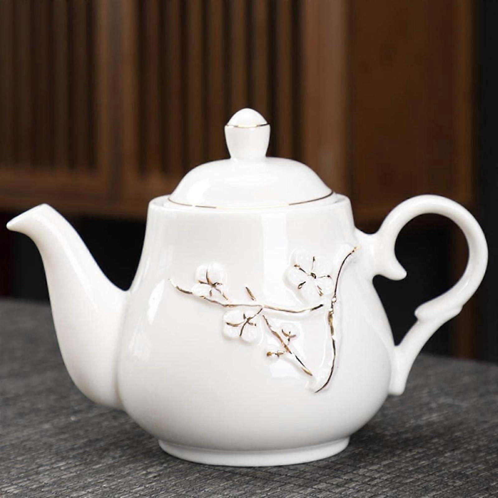 Large Hand Painted Ceramic Teapot with Strainer, Lead, Keeps Tea Aroma Fresh