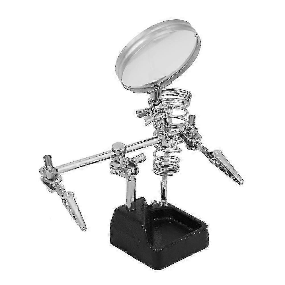 Multifunctional Helping Hand 5X Magnifying Glass with Adjustable Clips for Soldering Work
