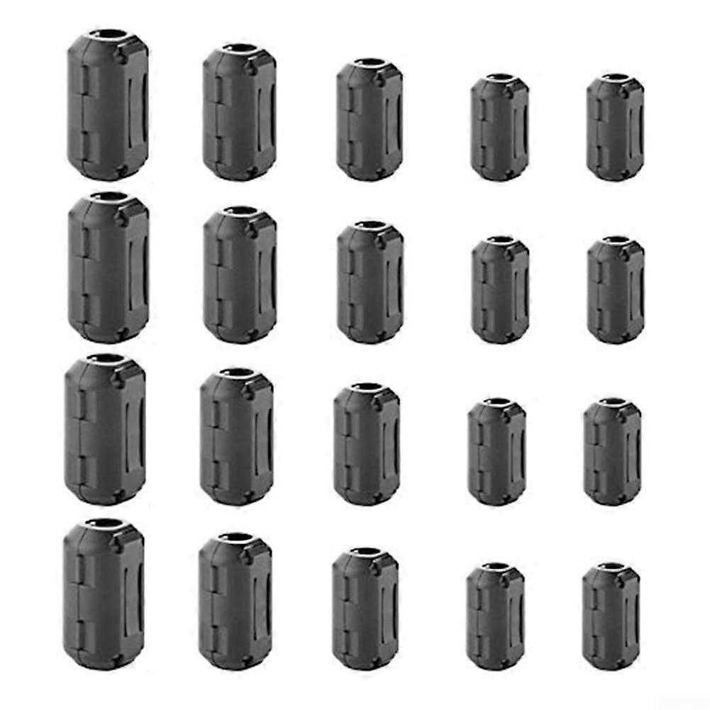 20pcs Ferrite Core Cable Clips for EMI RFI Noise Suppression USB Headset AC Power Lines