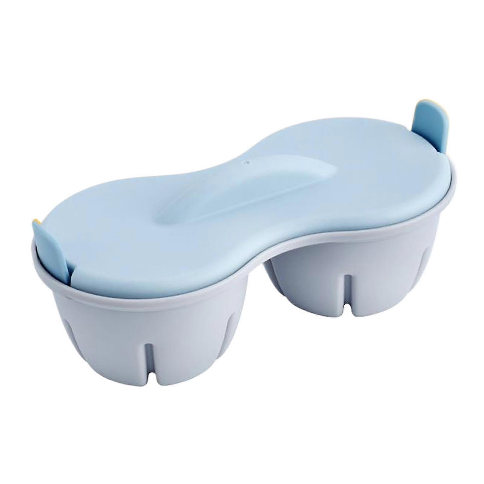 Microwave Egg Cooker with Dual Cavities for Fast Hard or Soft Boiling, Compact Design, Blue
